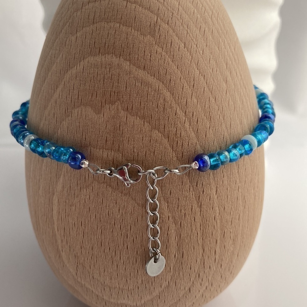 BEADED Anklet Blue - Picture 2 of 10